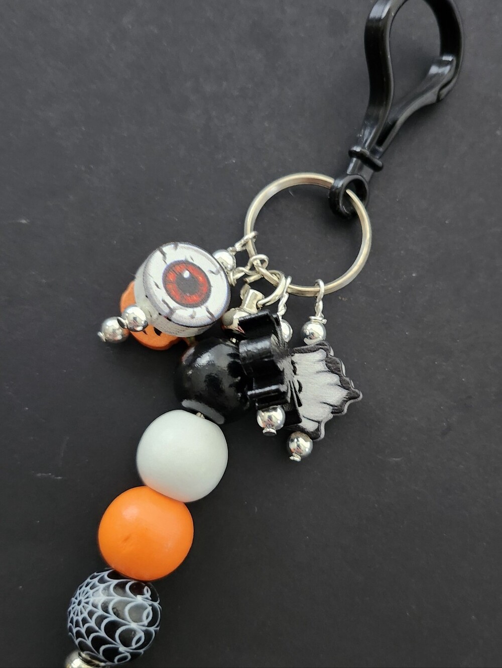 Halloween Backpack or Costume Charm Ghost Spider Pumpkin Eye Handcrafted